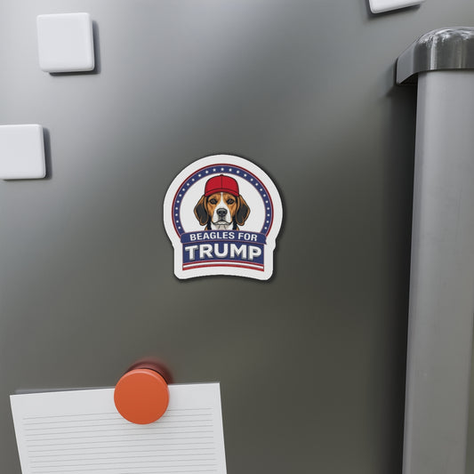 Beagles for Trump Die-Cut Magnet — Patriotic Dog Political Sticker