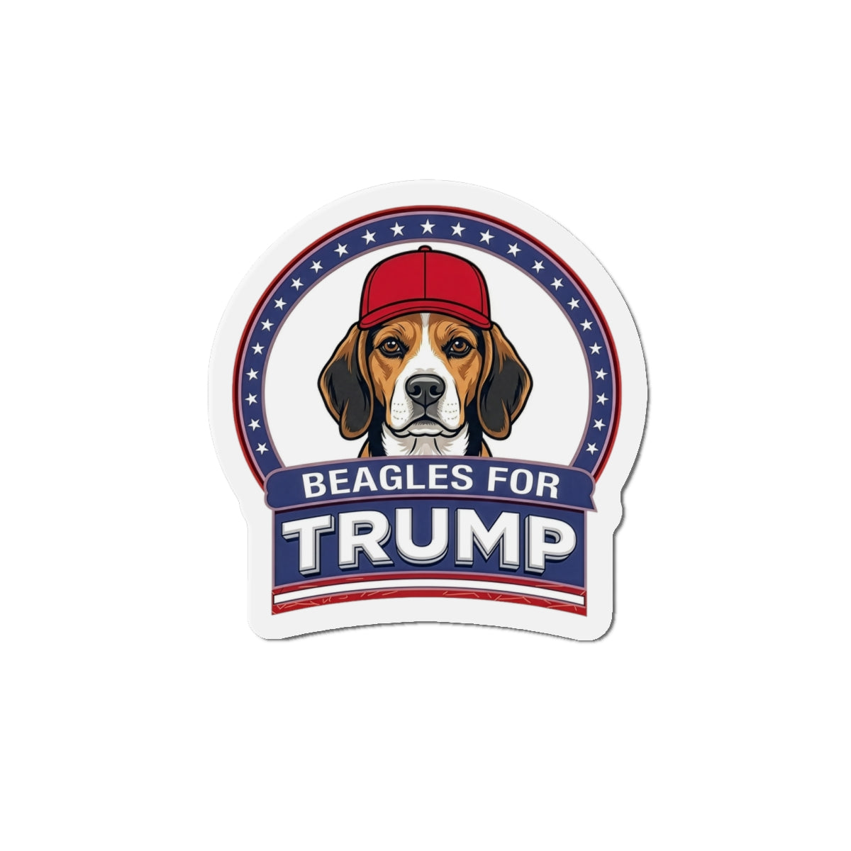 Beagles for Trump Die-Cut Magnet — Patriotic Dog Political Sticker