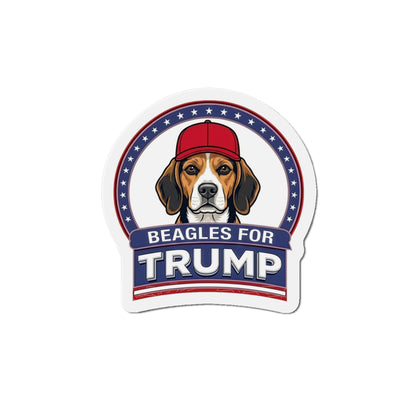Beagles for Trump Die-Cut Magnet — Patriotic Dog Political Sticker