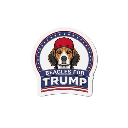 Beagles for Trump Die-Cut Magnet — Patriotic Dog Political Sticker