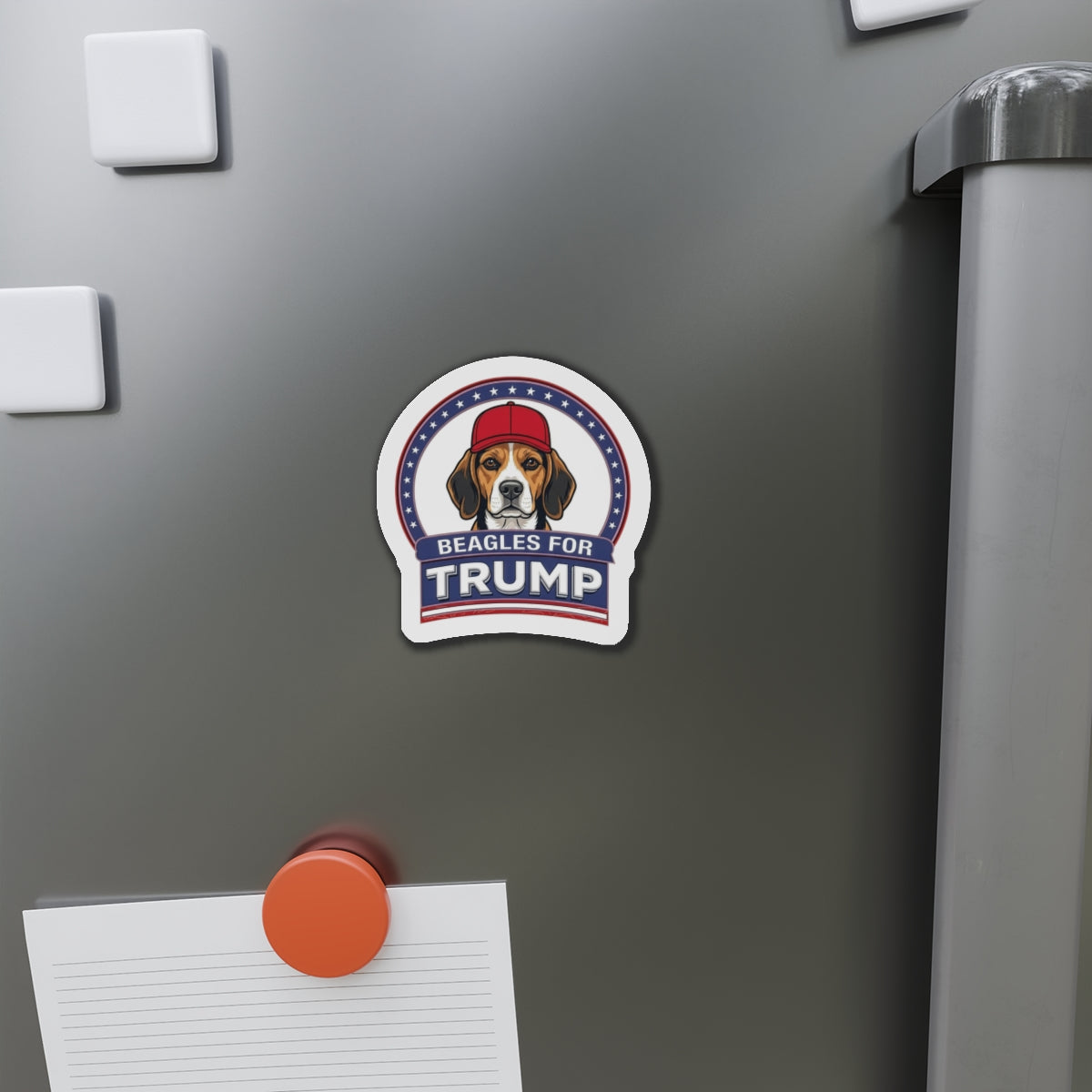 Beagles for Trump Die-Cut Magnet — Patriotic Dog Political Sticker