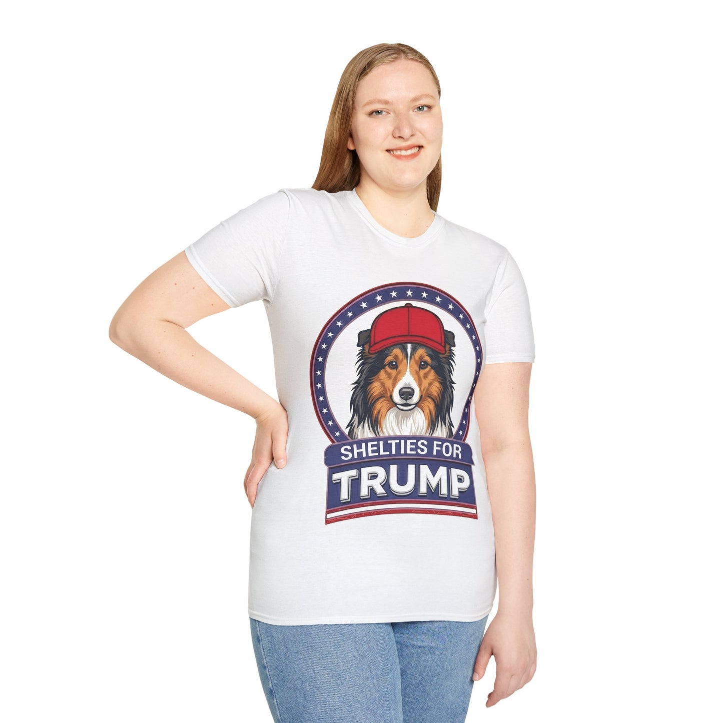 Shelties for Trump T-Shirt — Political Pro-Sheltie Graphic Tee