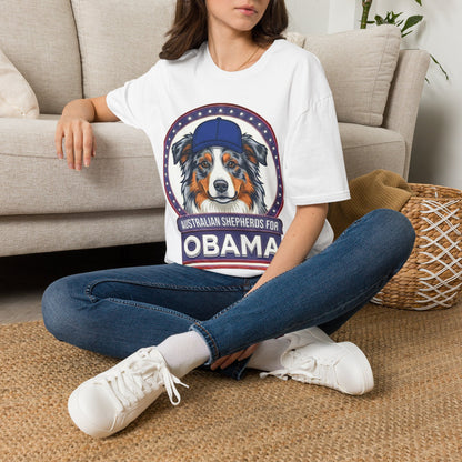 Australian Shepherds for Obama T-Shirt — Political Pro-Australian Shepherd Graphic Tee