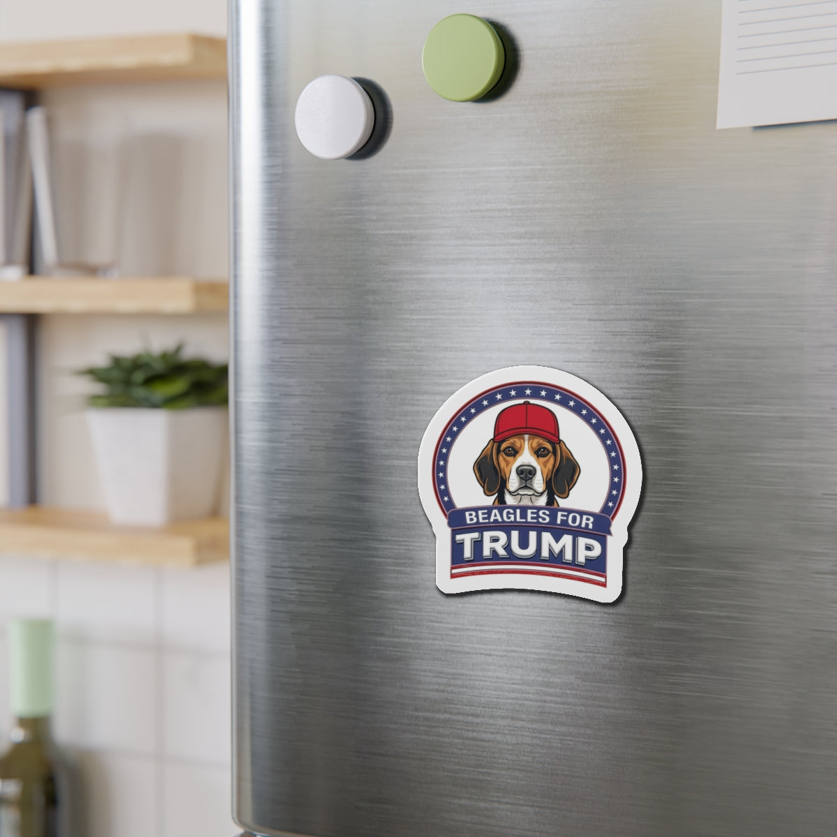 Beagles for Trump Die-Cut Magnet — Patriotic Dog Political Sticker