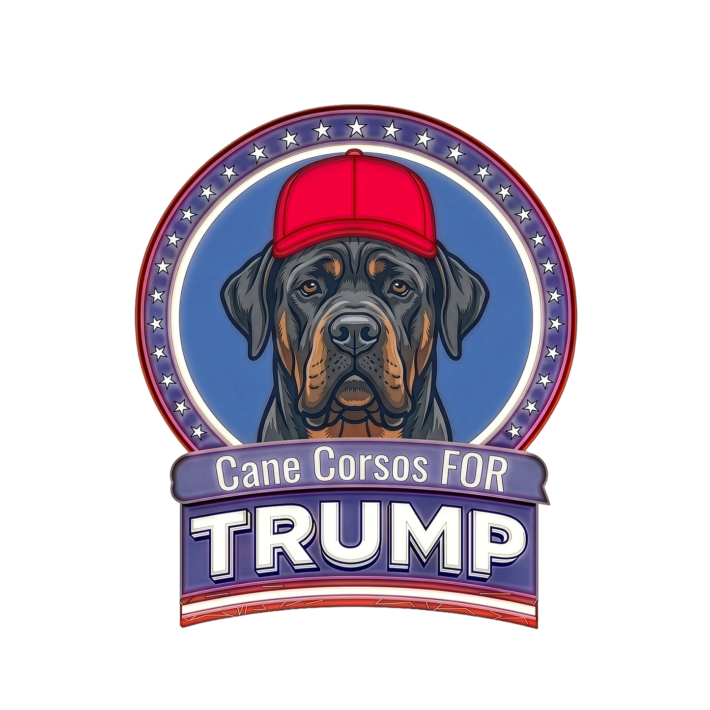 Cane Corso Trump Design T-Shirt | Political Dog Portrait