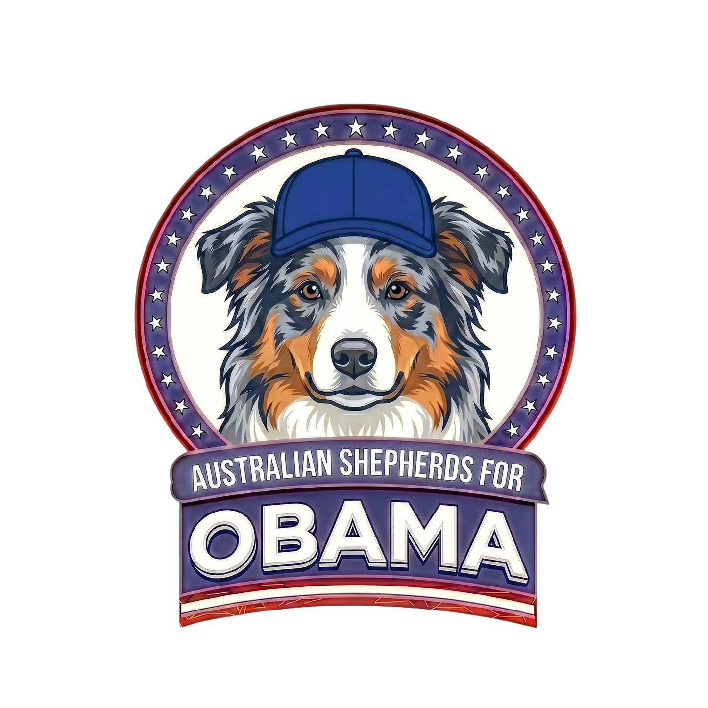 Australian Shepherds for Obama T-Shirt — Political Pro-Australian Shepherd Graphic Tee