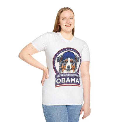 Australian Shepherds for Obama T-Shirt — Political Pro-Australian Shepherd Graphic Tee