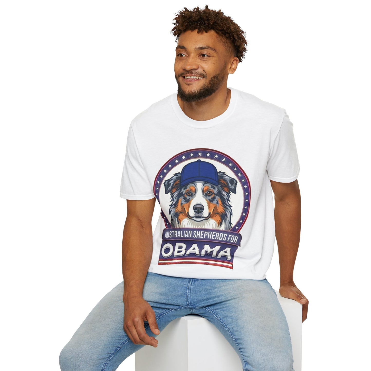 Australian Shepherds for Obama T-Shirt — Political Pro-Australian Shepherd Graphic Tee