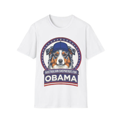 Australian Shepherds for Obama T-Shirt — Political Pro-Australian Shepherd Graphic Tee